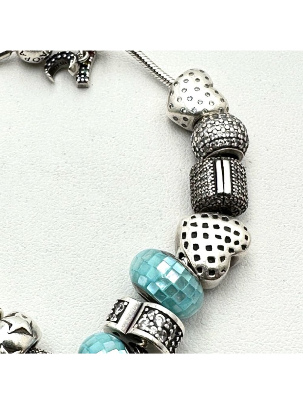 Pandora Sterling Silver Charm Bracelet 7" Loaded with Charms 43 Grams - Picture 5 of 9